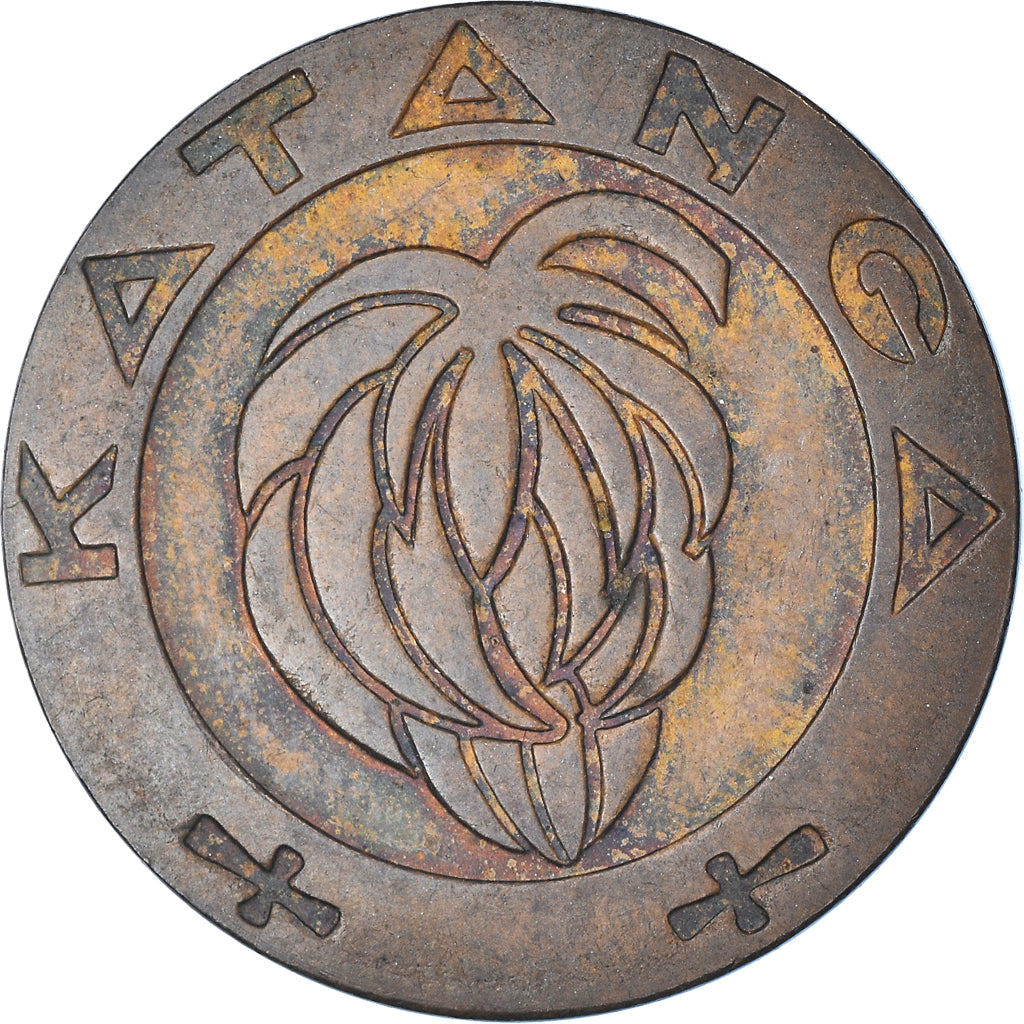 Coin, Katanga, 5 Francs, 1961, EF(40-45), Bronze, KM:2