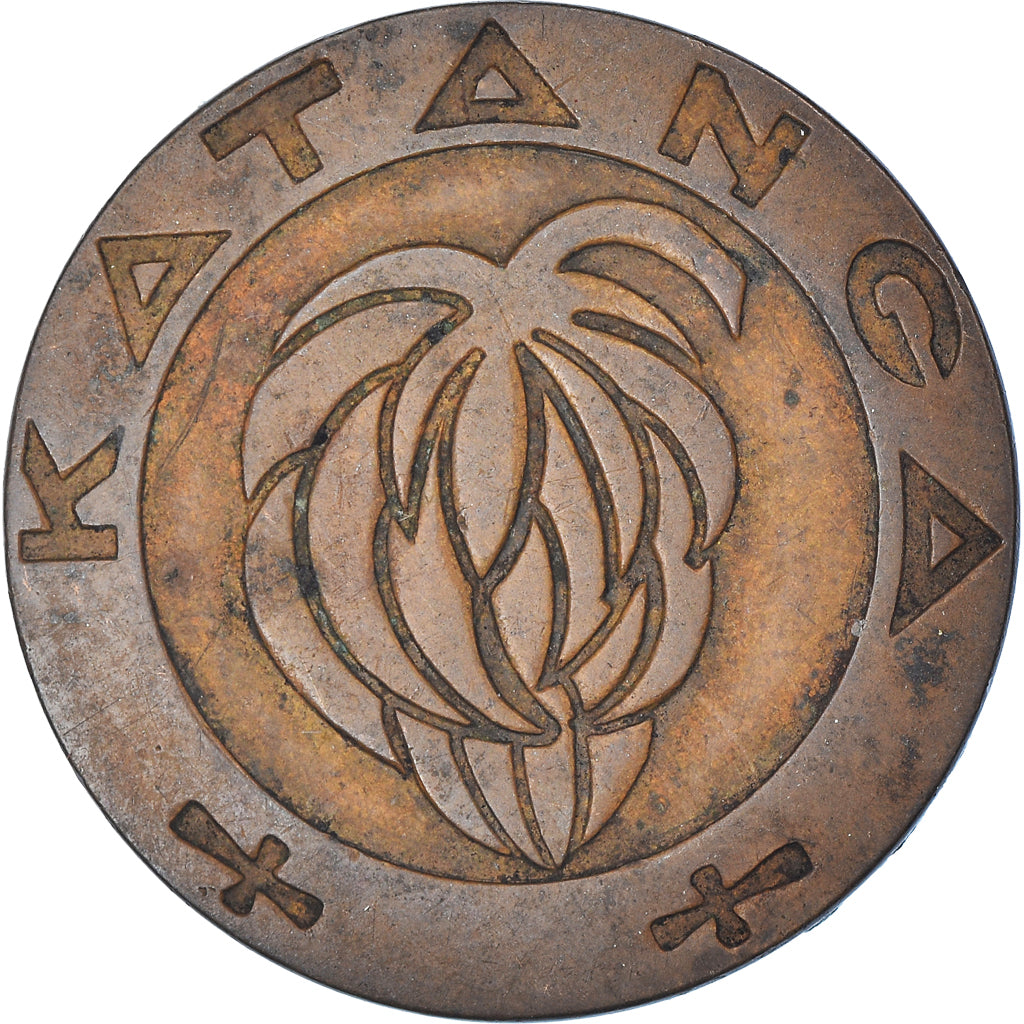Coin, Katanga, 5 Francs, 1961, EF(40-45), Bronze, KM:2
