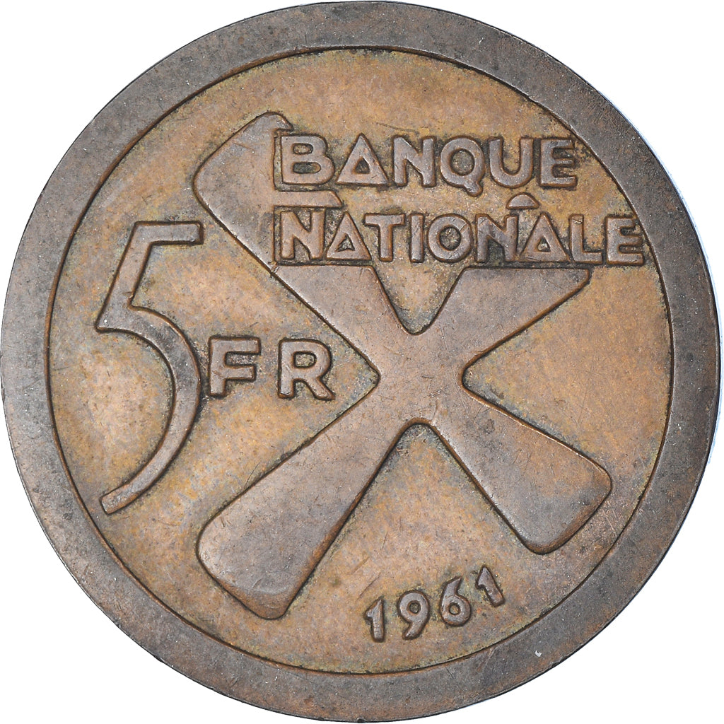 Münze, Katanga, 5 Francs, 1961, SS, Bronze, KM:2