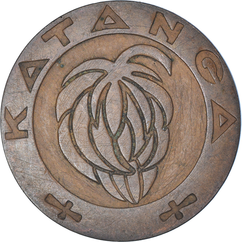 Coin, Katanga, 5 Francs, 1961, EF(40-45), Bronze, KM:2