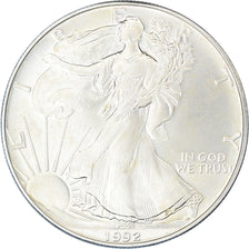 Coin, United States, Silver Eagle, Dollar, 1992, 1 Oz, MS(60-62), Silver