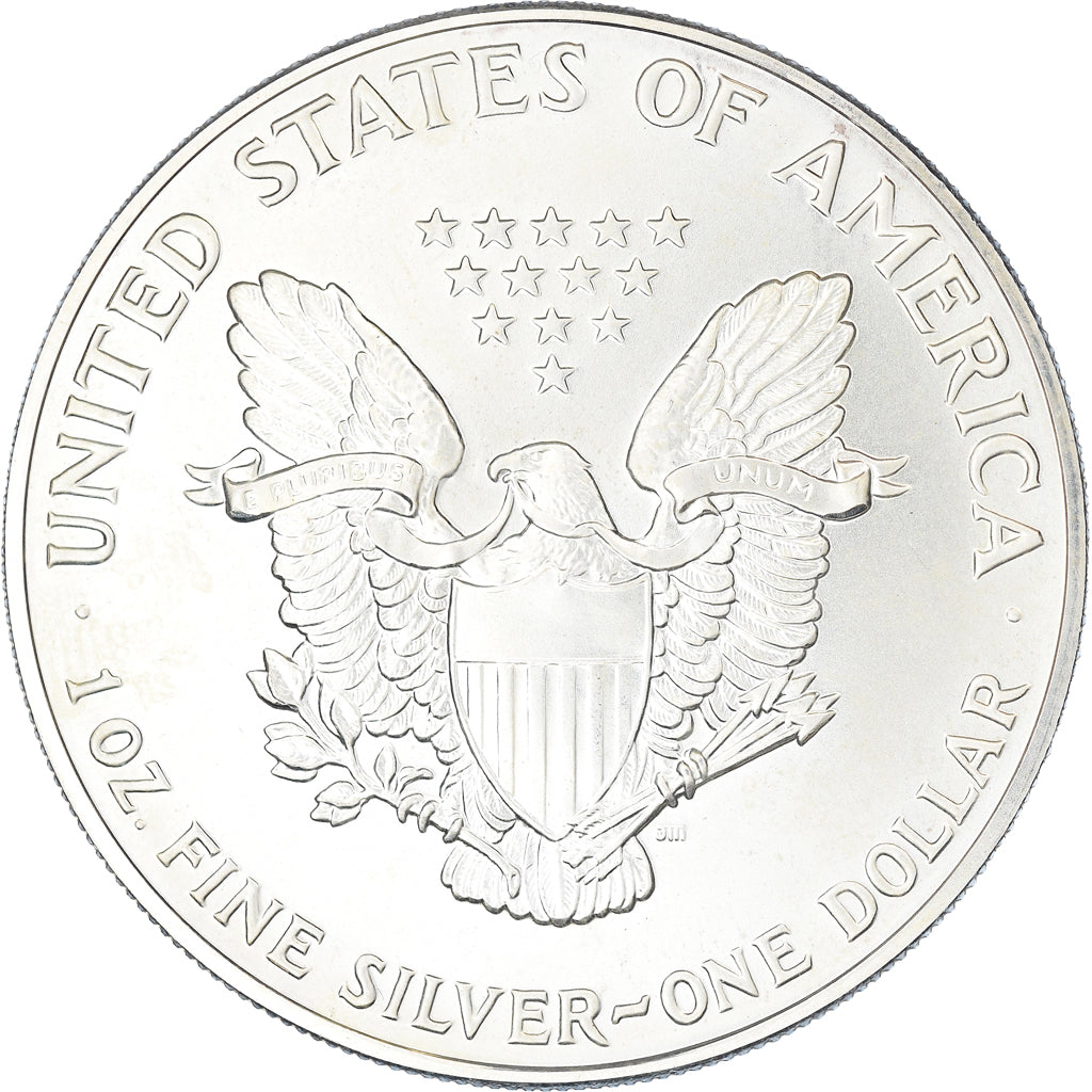 Coin, United States, Silver Eagle, Dollar, 1992, 1 Oz, MS(60-62), Silver