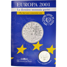 FRANCE, 6.55957 Francs, 2001, Paris, KM #1265.1, MS(65-70), Silver, 0.00