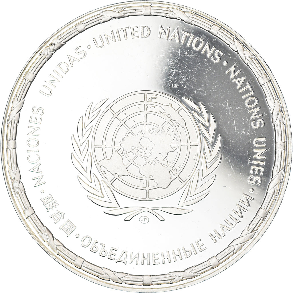 REPÚBLICA DEMOCRÁTICA ALEMANA, medalla, United Nations, SC, Plata