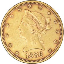 Coin, United States, Coronet Head, $10, Eagle, 1886, San Francisco, EF(40-45)