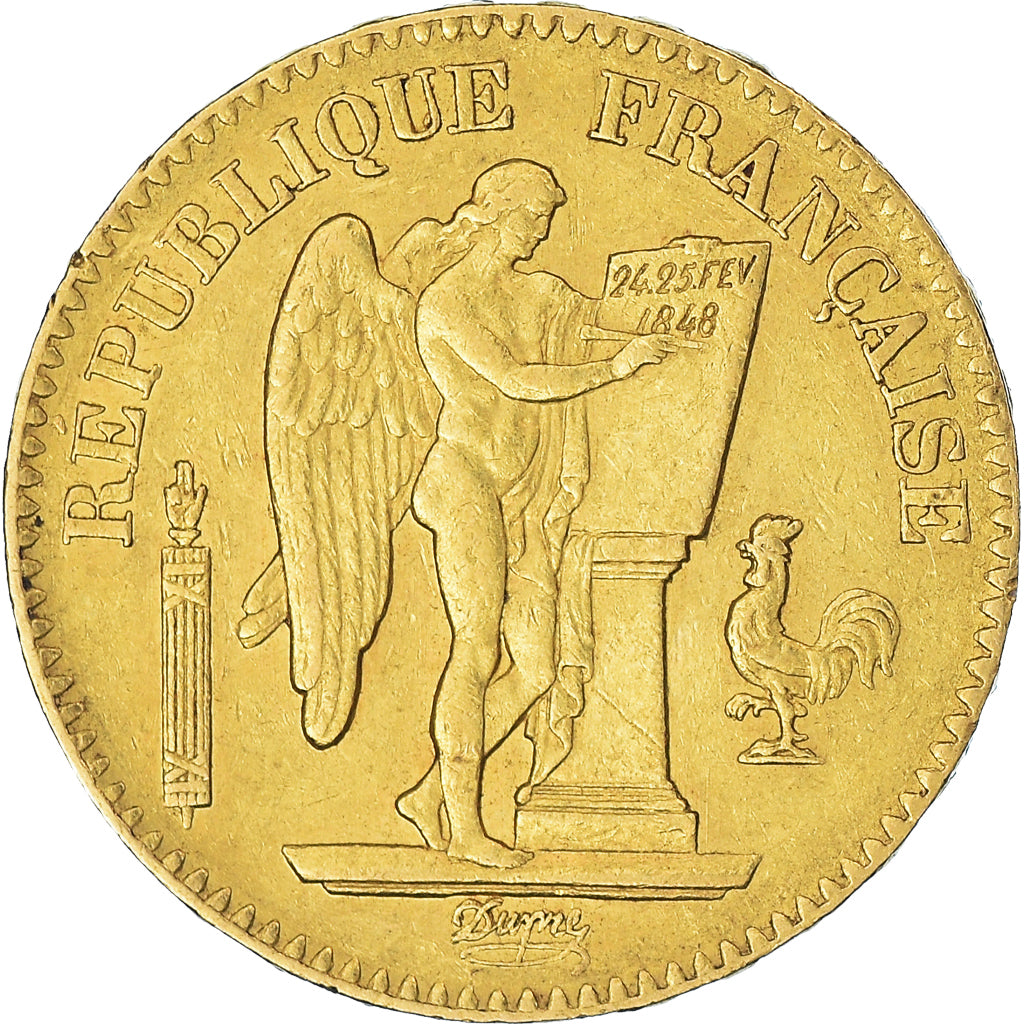 Moneda, Francia, Génie, 20 Francs, 1849, Paris, MBC, Oro, KM:757, Gadoury:1032