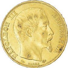 Munten, Frankrijk, Napoleon III, 20 Francs, 1858, Paris, ZF+, Goud, Gadoury:1061