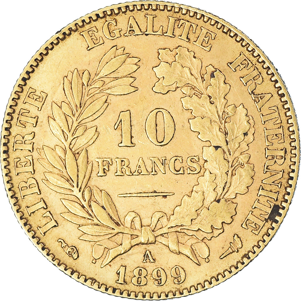 Münze, Frankreich, Cérès, 10 Francs, 1899, Paris, SS+, Gold, KM:830