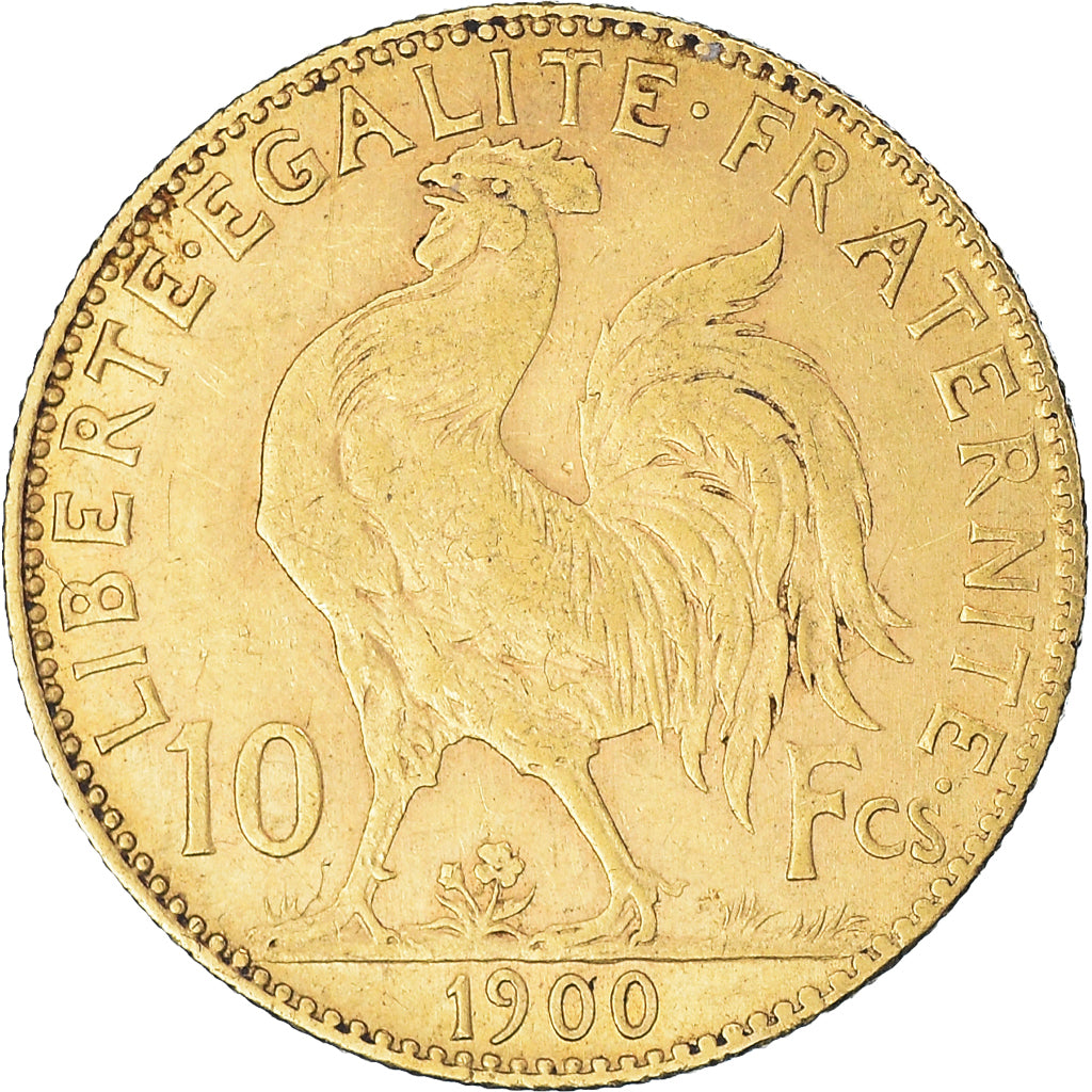 Munten, Frankrijk, Marianne, 10 Francs, 1900, Paris, ZF, Goud, KM:846