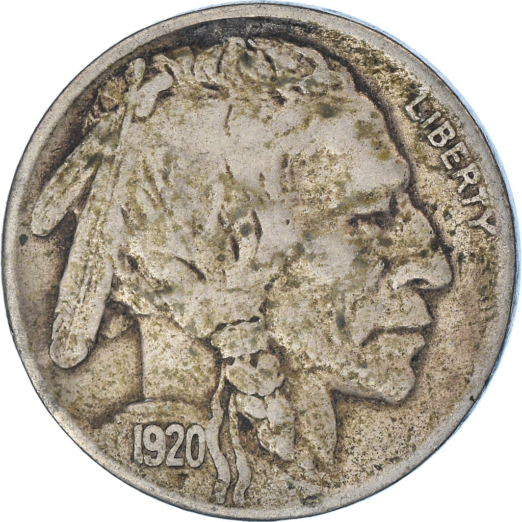 Moeda, Estados Unidos da América, Buffalo Nickel, 5 Cents, 1920, U.S. Mint