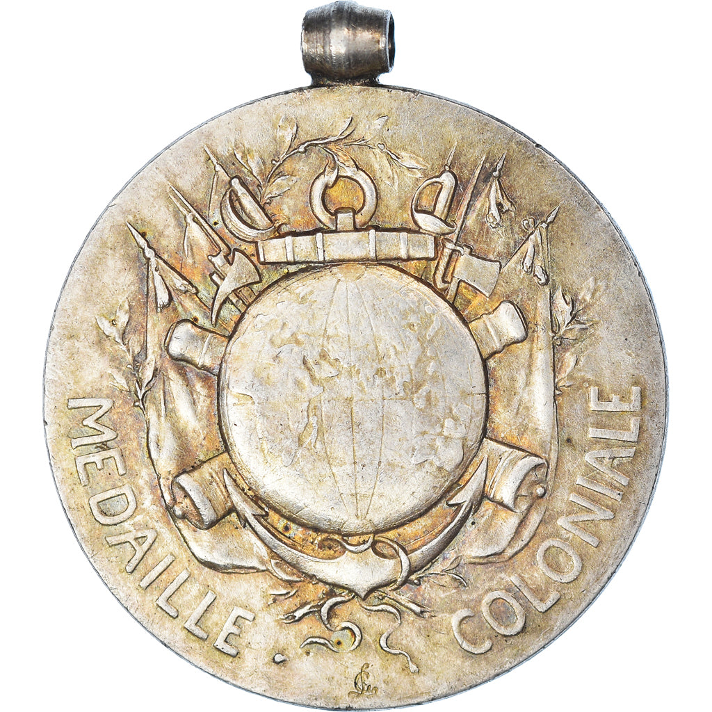 France, Medal, Médaille Coloniale, History, Lemaire, EF(40-45), Silver