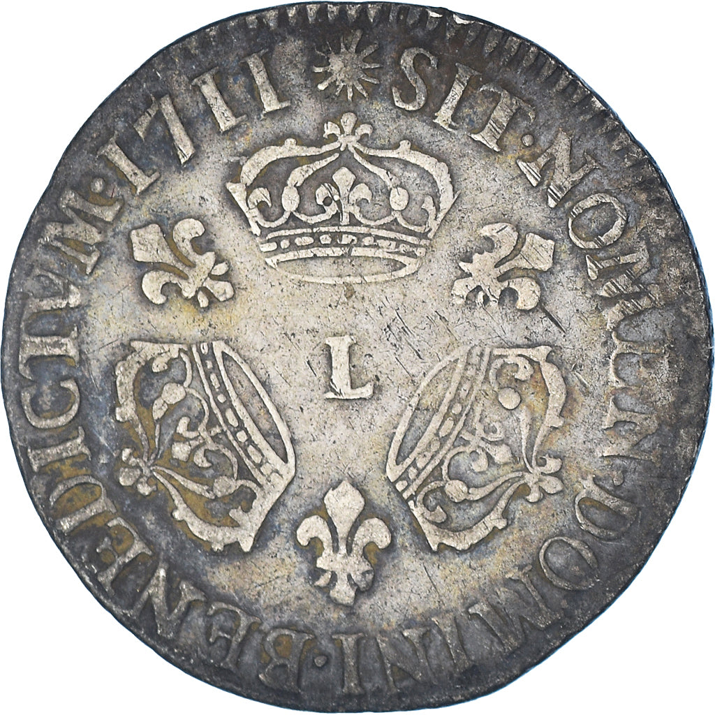 Coin, France, Louis XIV, 1/10 Ecu, 1711, Bayonne, VF(20-25), Silver, KM:379.10