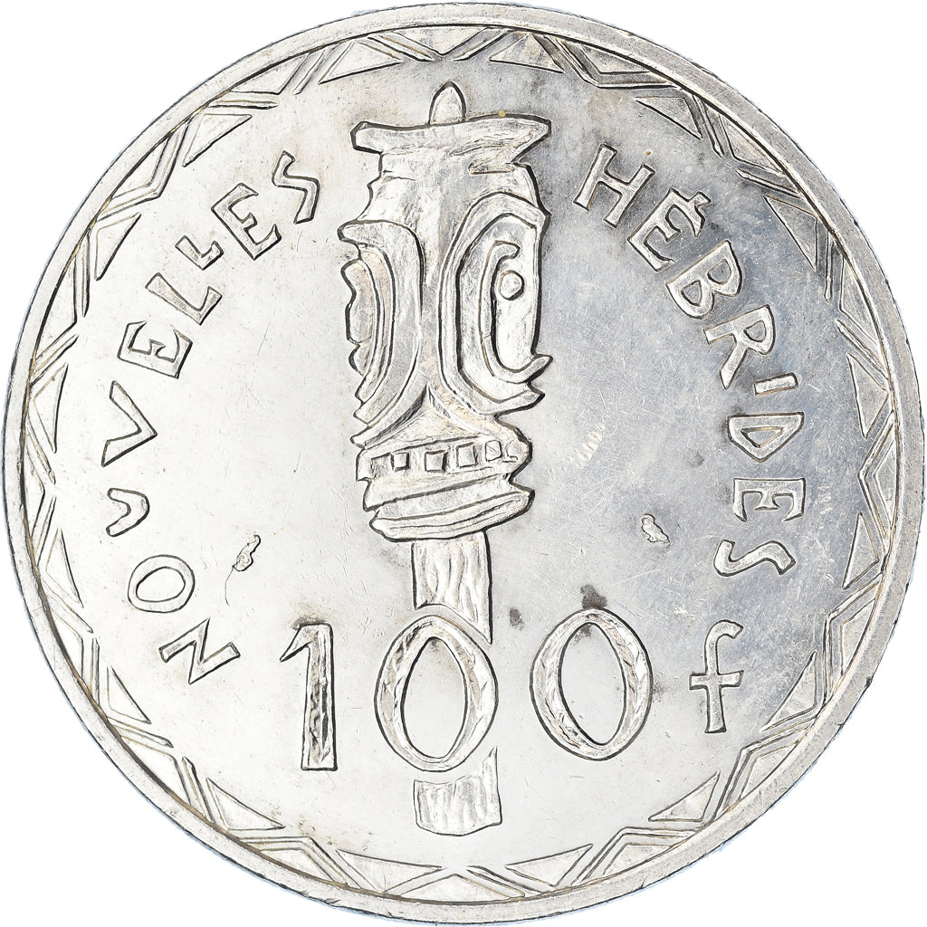 Coin, New Hebrides, 100 Francs, 1966, Paris, EF(40-45), Silver, KM:1