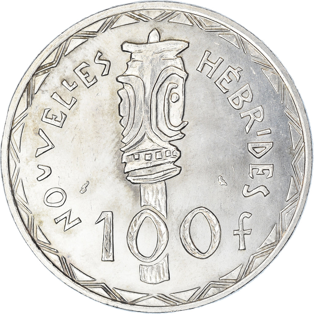 Coin, New Hebrides, 100 Francs, 1966, Paris, AU(55-58), Silver, KM:1