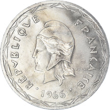 Moeda, Novas Hébridas, 100 Francs, 1966, Paris, AU(55-58), Prata, KM:1