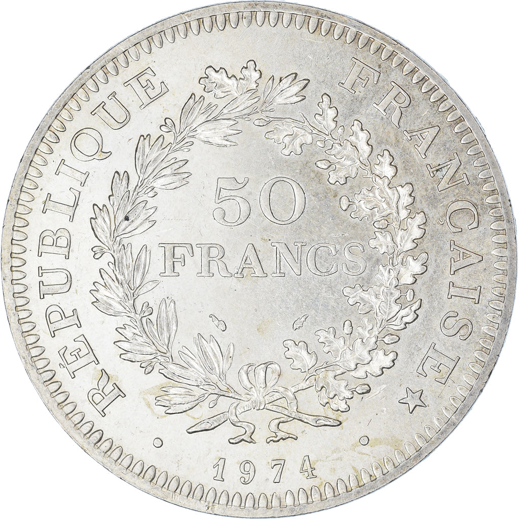 Coin, France, Hercule, 50 Francs, 1974, Hybrid issue, AU(55-58), Silver