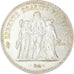 Moeda, França, Hercule, 50 Francs, 1974, Emissão híbrida, AU(55-58), Prata