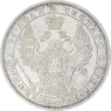 Moeda, Rússia, Nicholas I, Rouble, 1851, St. Petersburg, AU(50-53), Prata