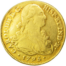 Colombia, Charles IV, 8 Escudos, 1795, Popayan, MB, Oro, KM:62.2