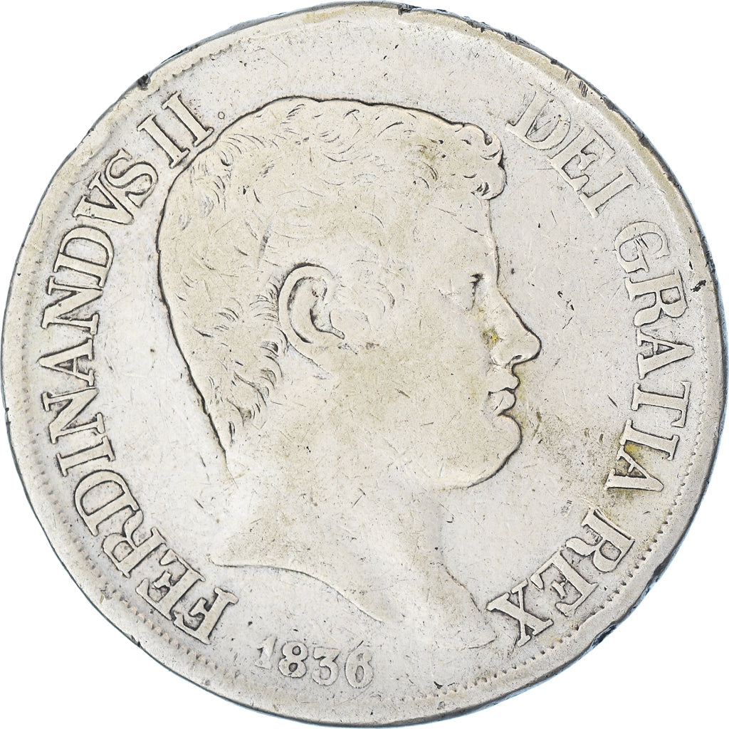 Moneta, STATI ITALIANI, NAPLES, Ferdinando II, 120 Grana, 1836, MB, Argento