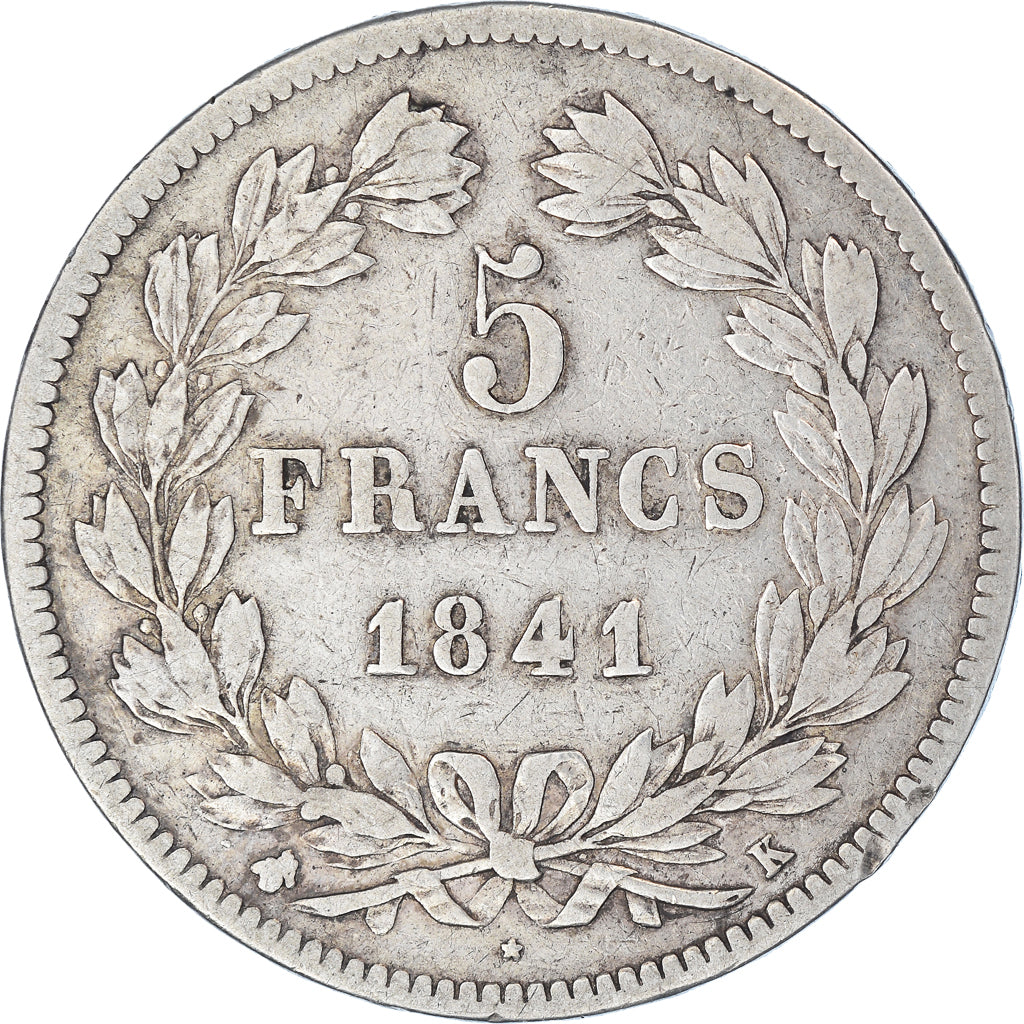 Coin, France, Louis-Philippe, 5 Francs, 1841, Bordeaux, VF(20-25), Silver