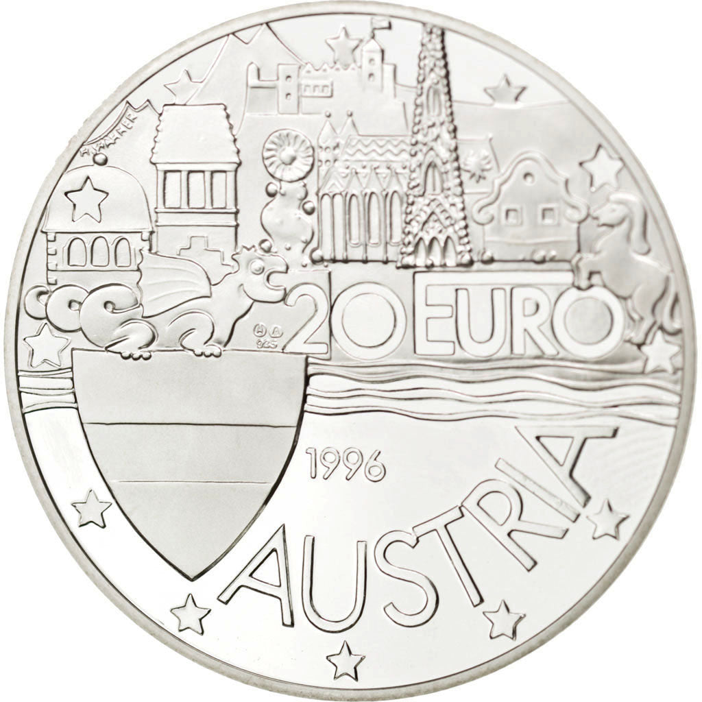 Moneta, Austria, 20 Euro, 1996, SPL, Argento, KM:39