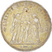 Moneda, Francia, Hercule, 5 Francs, 1878, Bordeaux, BC+, Plata, KM:820.2