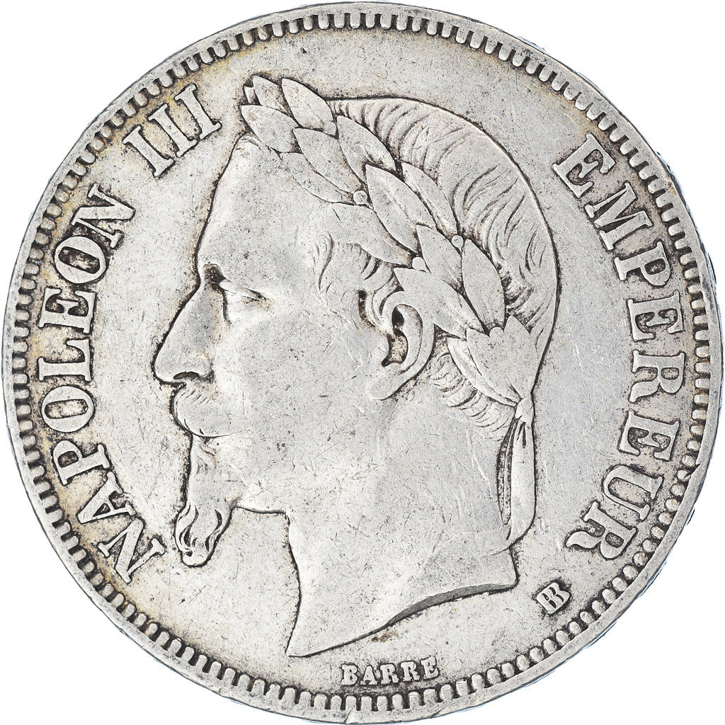 Coin, France, Napoleon III, 5 Francs, 1868, Strasbourg, VF(30-35), Silver