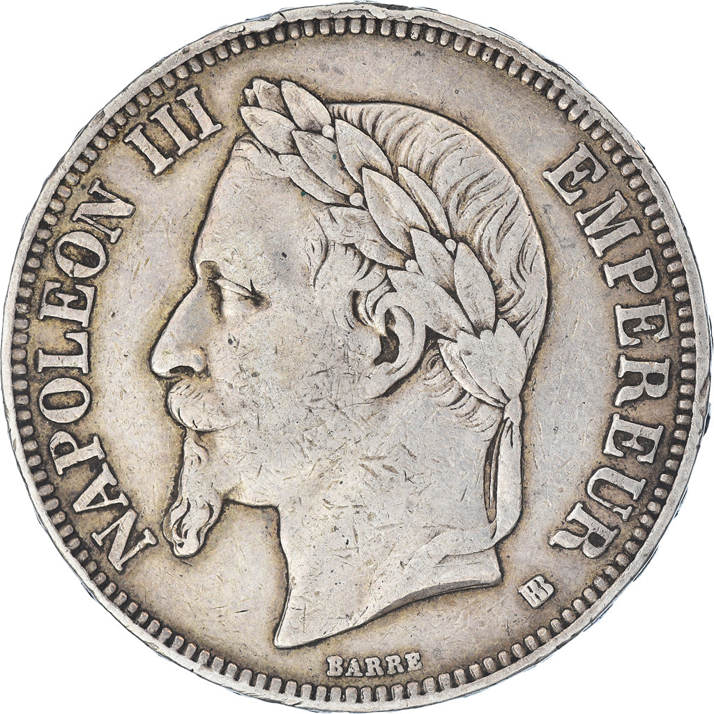Coin, France, Napoleon III, 5 Francs, 1868, Strasbourg, VF(30-35), Silver