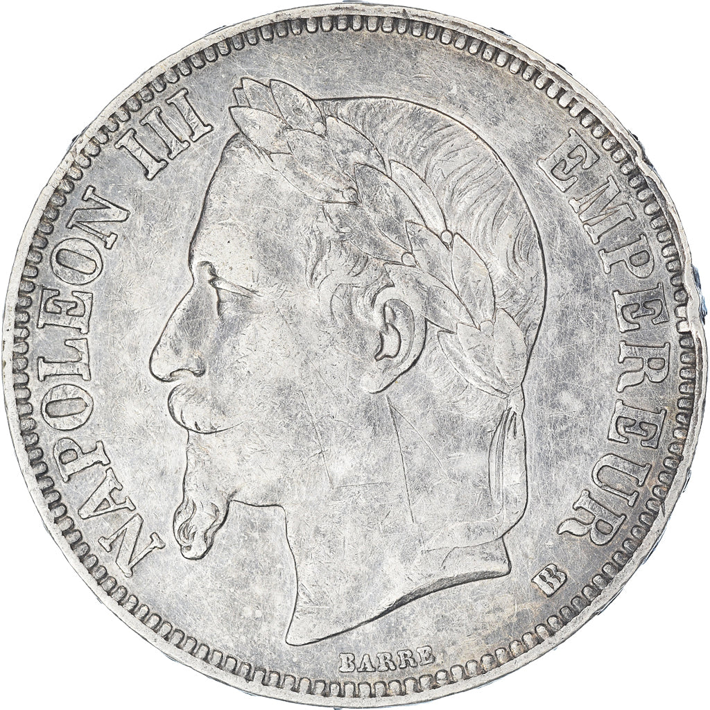 Coin, France, Napoleon III, 5 Francs, 1868, Strasbourg, EF(40-45), Silver