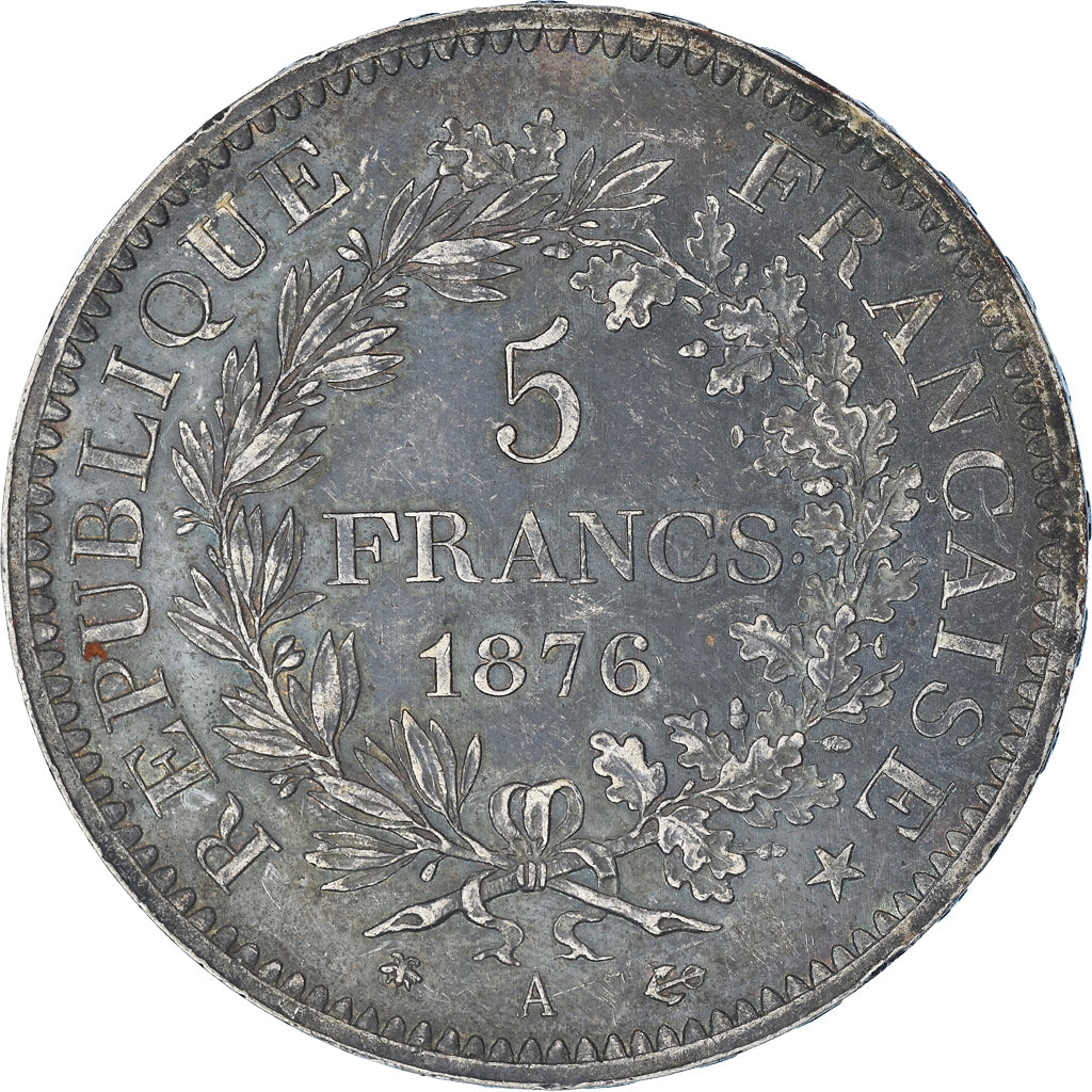 Coin, France, Hercule, 5 Francs, 1876, Paris, AU(50-53), Silver, KM:820.1