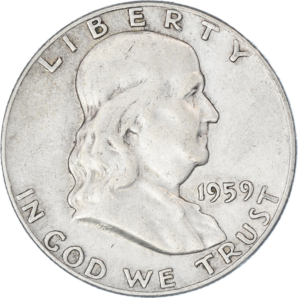 Coin, United States, Franklin Half Dollar, Half Dollar, 1959, U.S. Mint, Denver