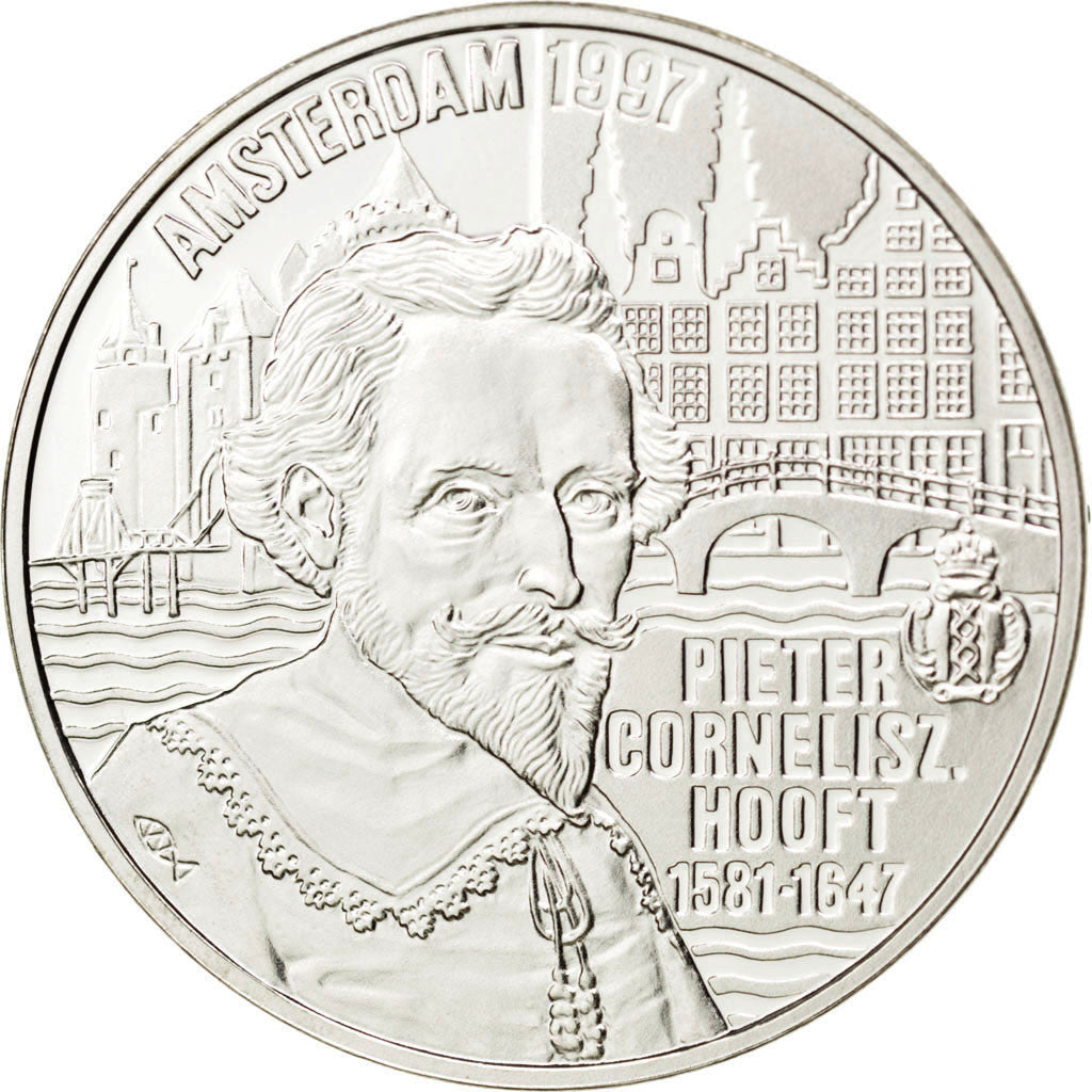 NETHERLANDS, 50 Euro, 1997, Utrecht, KM #135, MS(63), Silver, 38, 25.06