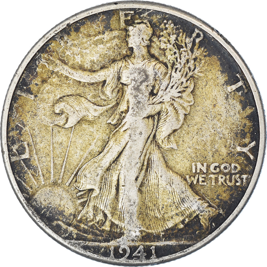 Coin, United States, Walking Liberty Half Dollar, Half Dollar, 1941, U.S. Mint