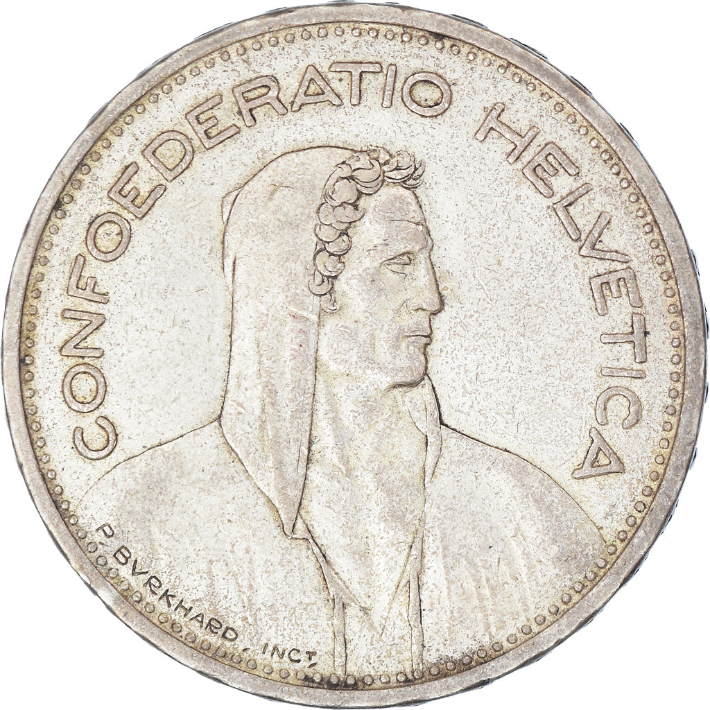 Coin, Switzerland, 5 Francs, 1939, Bern, EF(40-45), Silver, KM:40