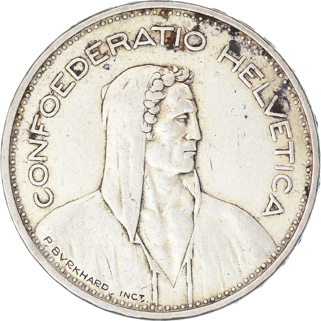 Coin, Switzerland, 5 Francs, 1940, Bern, EF(40-45), Silver, KM:40