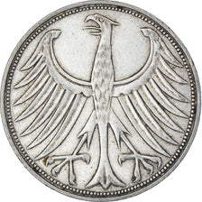 Coin, GERMANY - FEDERAL REPUBLIC, 5 Mark, 1959, Karlsruhe, EF(40-45), Silver