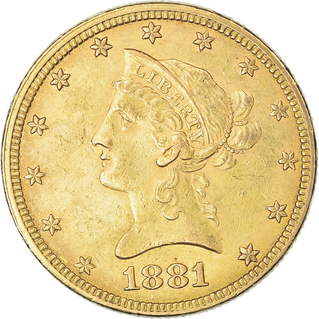 Coin, United States, Coronet Head, $10, Eagle, 1881, U.S. Mint, Philadelphia