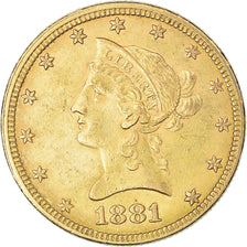 Coin, United States, Coronet Head, $10, Eagle, 1881, U.S. Mint, Philadelphia