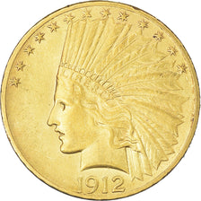 Coin, United States, Indian Head, $10, Eagle, 1912, U.S. Mint, Philadelphia