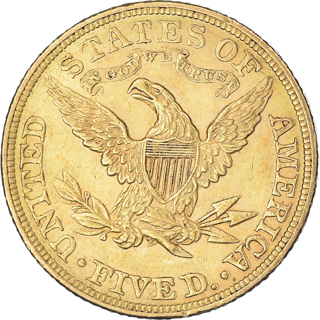 Moneda, Estados Unidos, Coronet Head, $5, Half Eagle, 1885, U.S. Mint