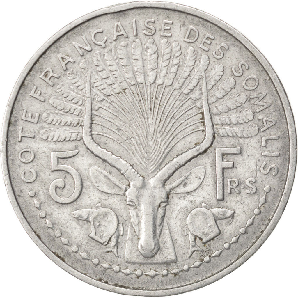 FRENCH SOMALILAND, 5 Francs, 1948, Paris, KM #6, VF(20-25), Aluminum, Lecompte..