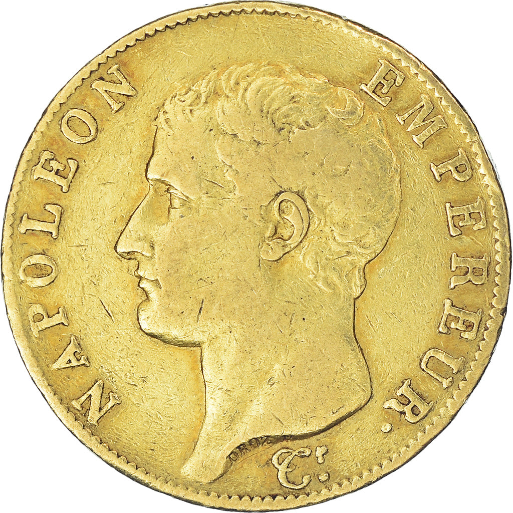 Moneda, Francia, Napoleon I, 40 Francs, AN 13, Paris, BC+, Oro, KM:664.1, Le