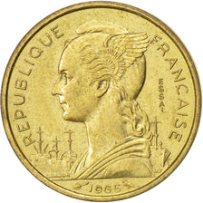 FRENCH SOMALILAND, 10 Francs, 1965, Paris, KM #E5, EF(40-45), Aluminum-Bronze,..