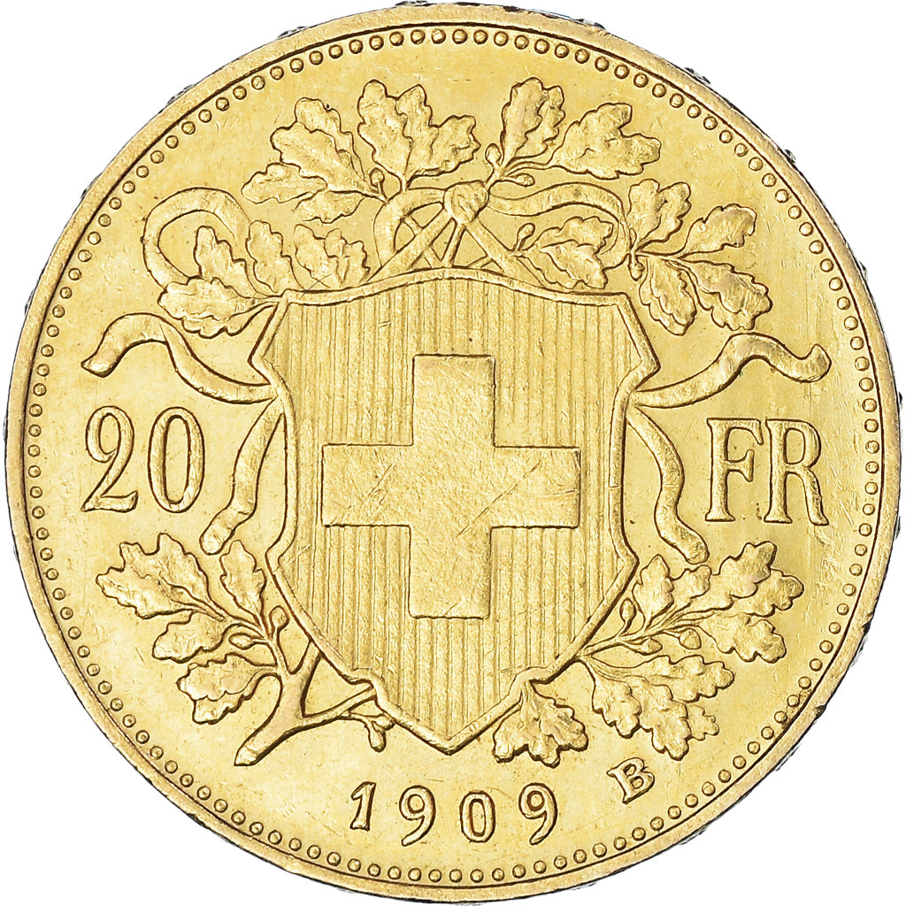 Moneda, Suiza, 20 Francs, 1909, Bern, EBC, Oro, KM:35.1