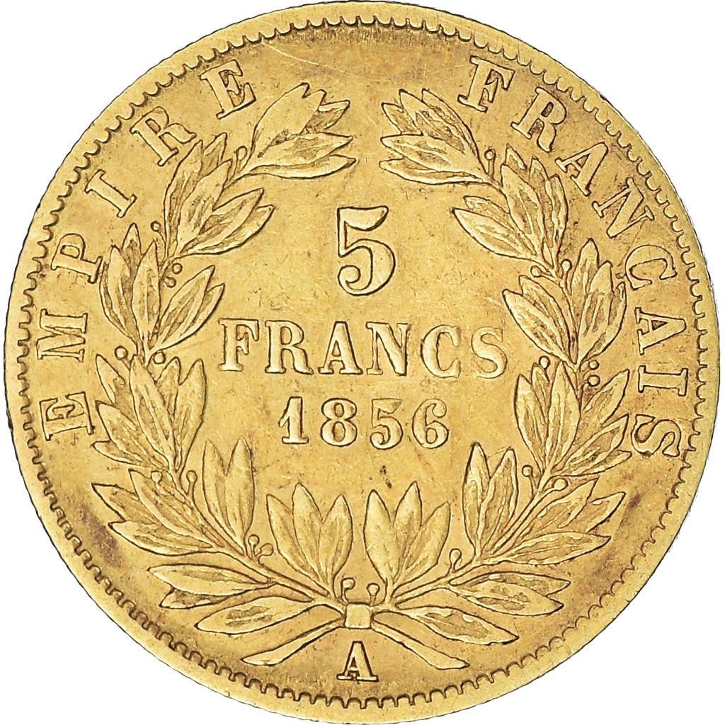 Munten, Frankrijk, Napoleon III, 5 Francs, 1856, Paris, FR+, Goud, KM:787.1