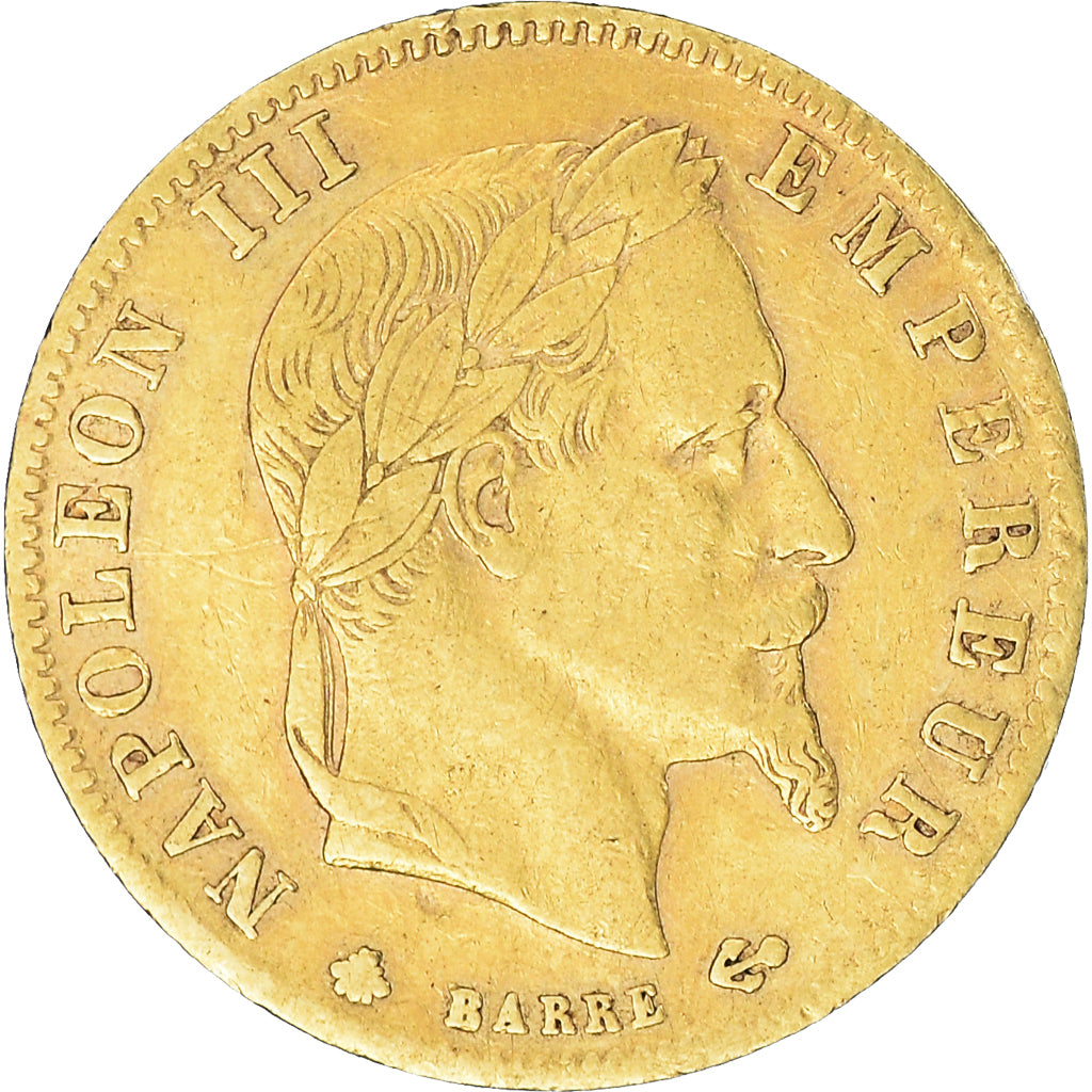 Moneda, Francia, Napoleon III, 5 Francs, 1864, Paris, MBC, Oro, KM:803.1