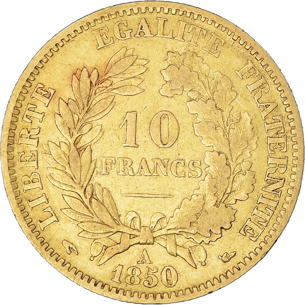 Coin, France, Cérès, 10 Francs, 1850, Paris, VF(30-35), Gold, KM:770