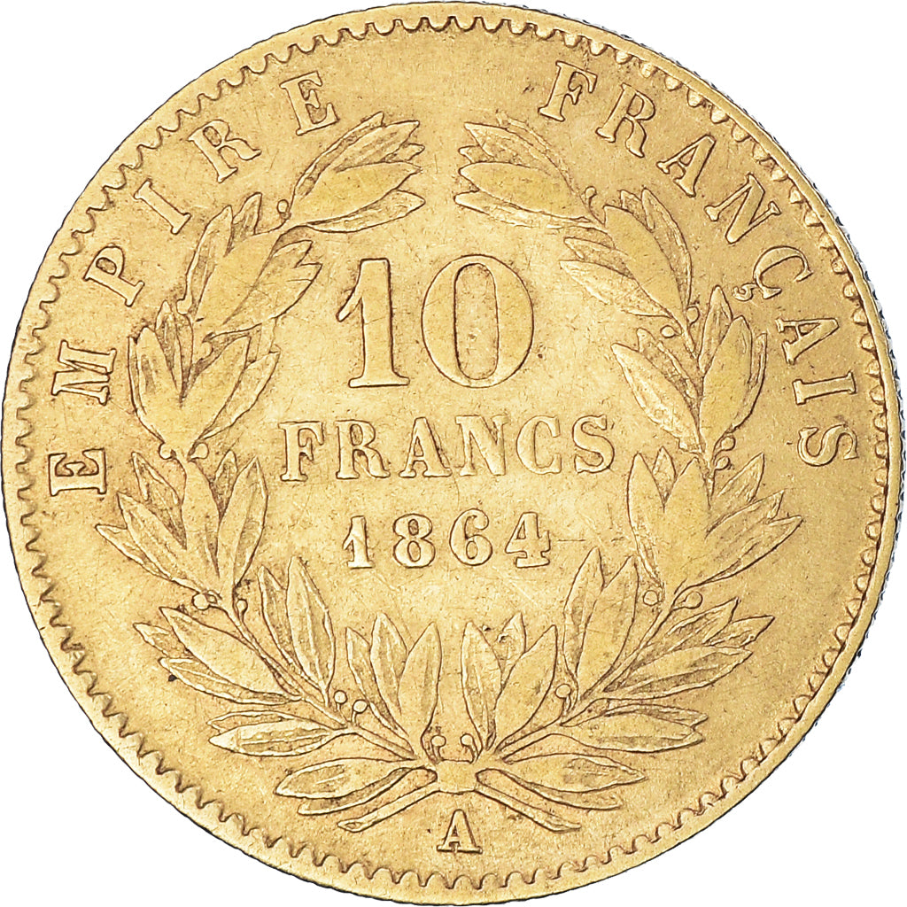 Monnaie, France, Napoleon III, 10 Francs, 1864, Paris, TTB, Or, Gadoury:1015
