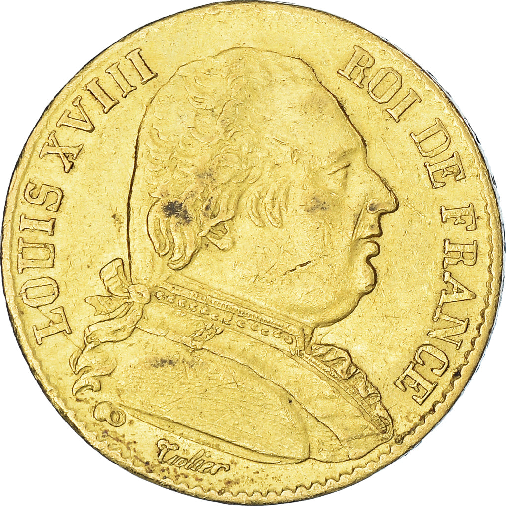 Münze, Frankreich, Louis XVIII, 20 Francs, 1815, Paris, SS+, Gold, KM:706.1
